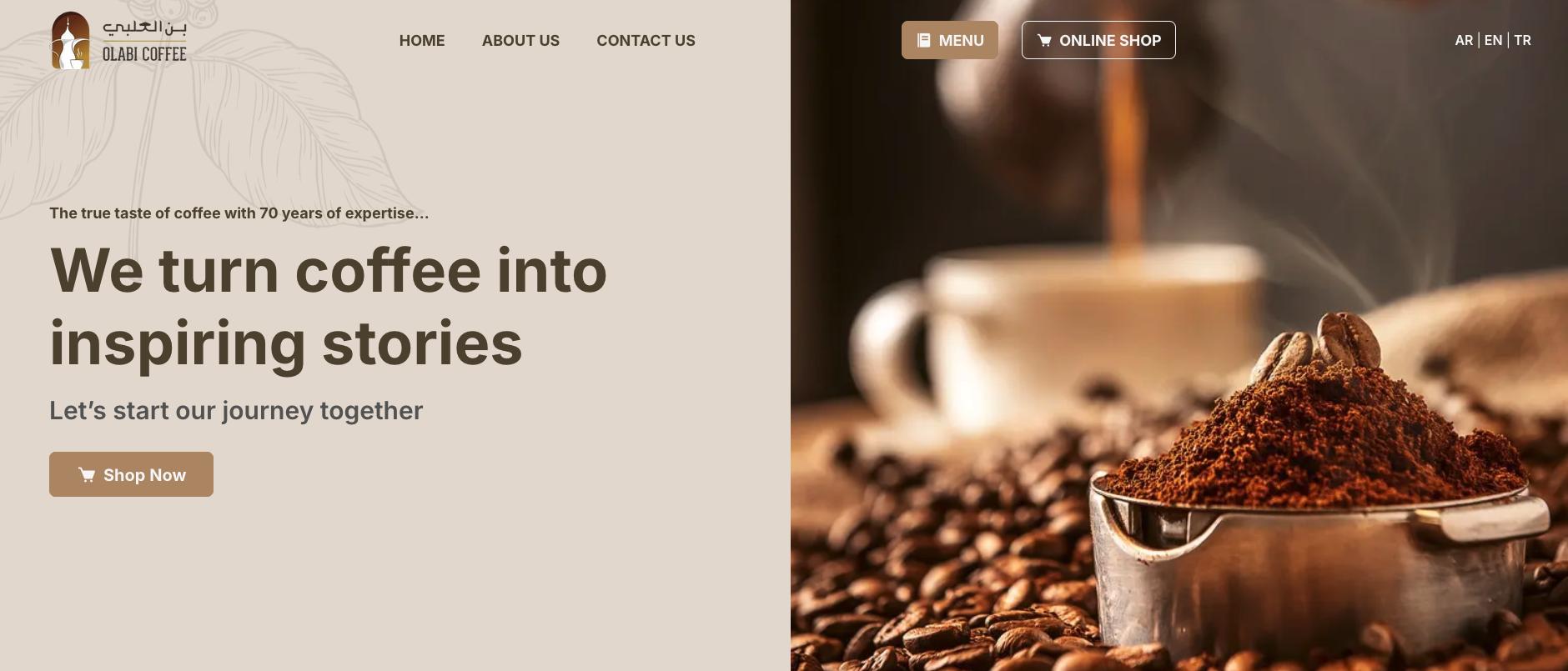 Olabi Coffee website screenshot